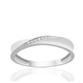 Bague or blanc 9 carats et diamants 0,020 carat Kalista