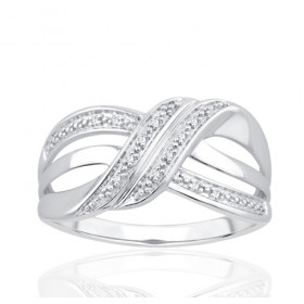 Bague or 9 carats et diamants 0,030 carat Kalista