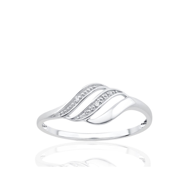 Bague or 9 carats et diamants 0,006 carat Kalista