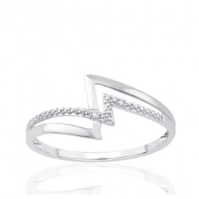 Bague or blanc 9 carats et diamants 0,007 carat Kalista