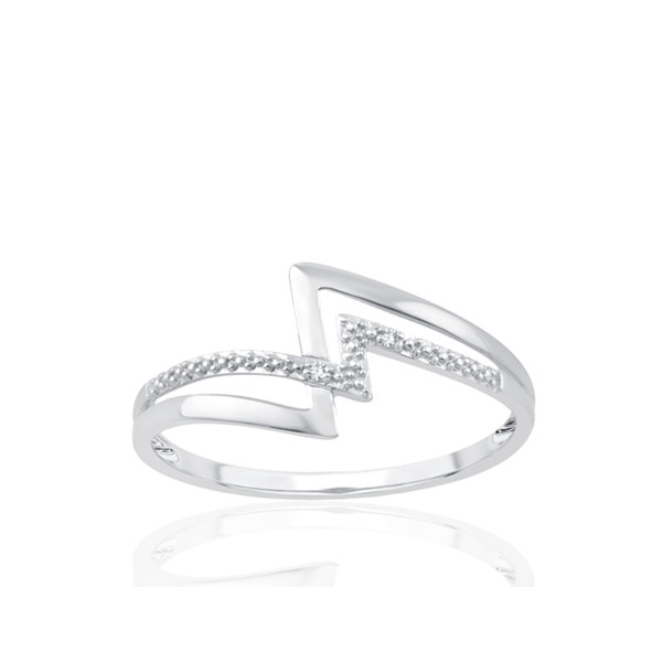 Bague or blanc 9 carats et diamants 0,007 carat Kalista