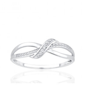 Bague or 9 carats et diamant 0,009 carat Kalista