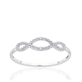 Bague or 9 carats et diamants 0,009 carat Kalista