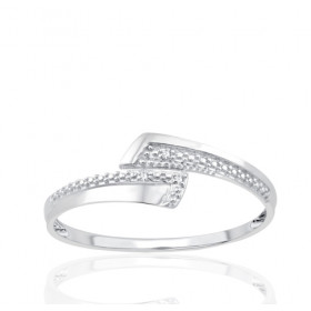 Bague or blanc 9 carats et diamants 0,010 carat Kalista