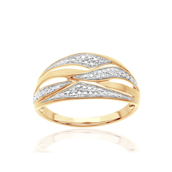 Bague or 9 carats et diamant 0,010 carat Kalista