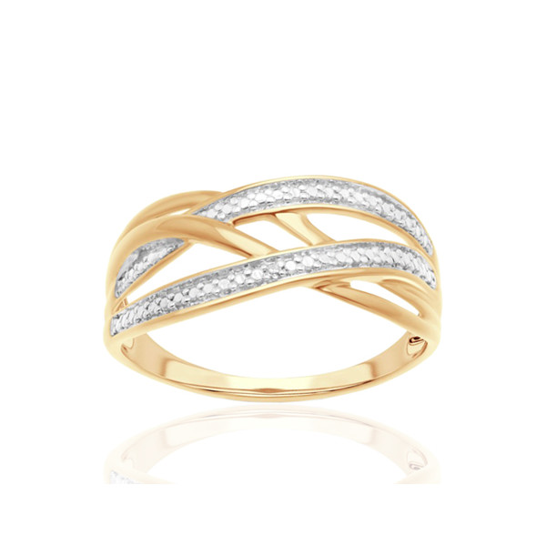 Bague or 9 carats et diamant 0,004 carat Kalista