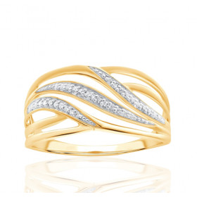 Bague or 9 carats et diamant 0,010 carat Kalista