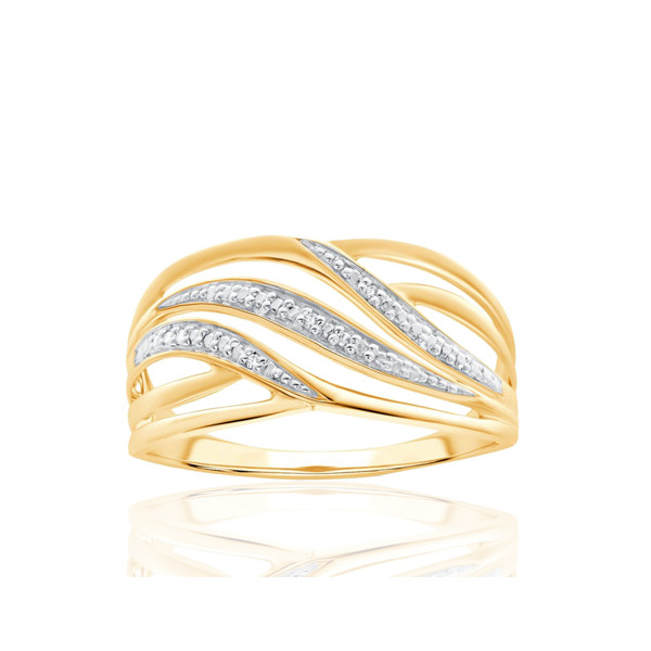 Bague or 9 carats et diamant 0,010 carat Kalista