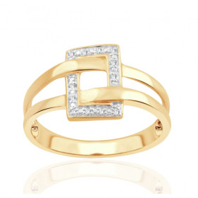 Bague or 9 carats et diamant 0,040 carat Kalista