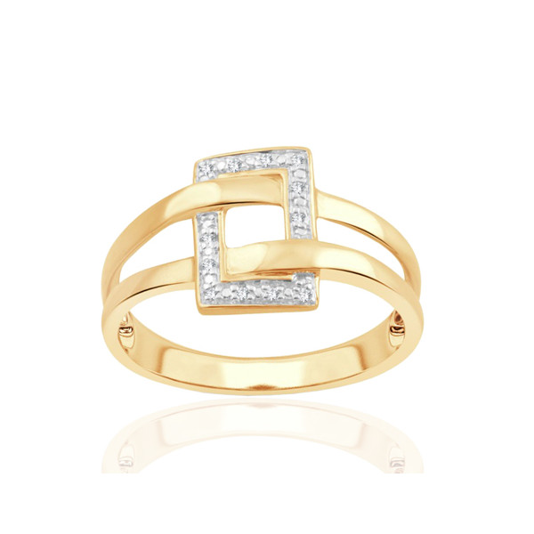 Bague or 9 carats et diamant 0,040 carat Kalista