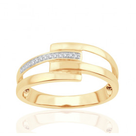 Bague or 9 carats et diamant 0,040 carat Kalista