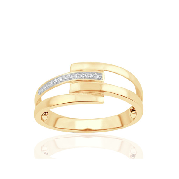 Bague or 9 carats et diamant 0,040 carat Kalista