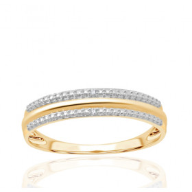 Bague or 9 carats et diamant 0,006 carat Kalista