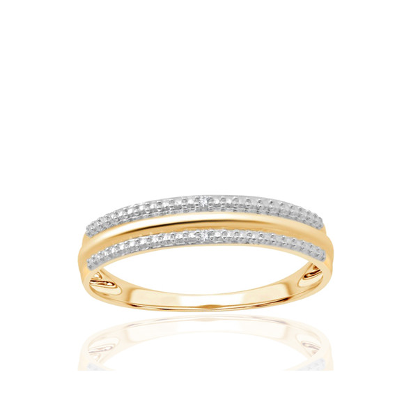 Bague or 9 carats et diamant 0,006 carat Kalista
