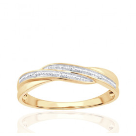 Bague or jaune 9 carats et diamants 0,010 carat Kalista