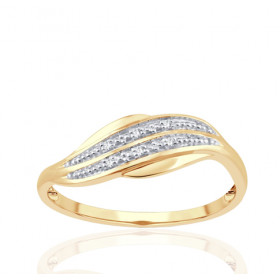 Bague or jaune 9 carats et diamants 0,020 carat Kalista