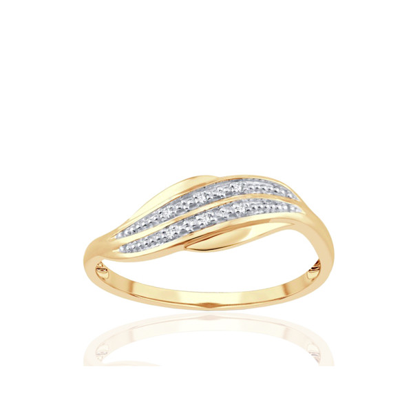 Bague or jaune 9 carats et diamants 0,020 carat Kalista