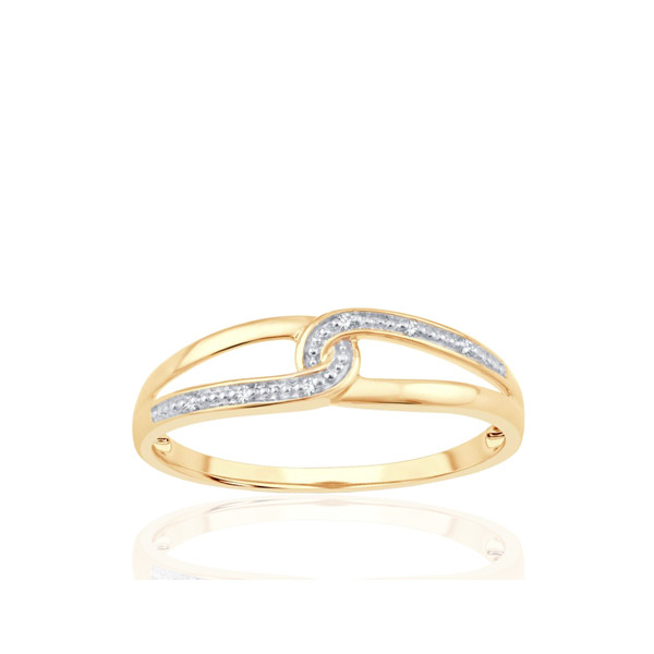 Bague or 9 carats et diamants 0,020 carat Kalista