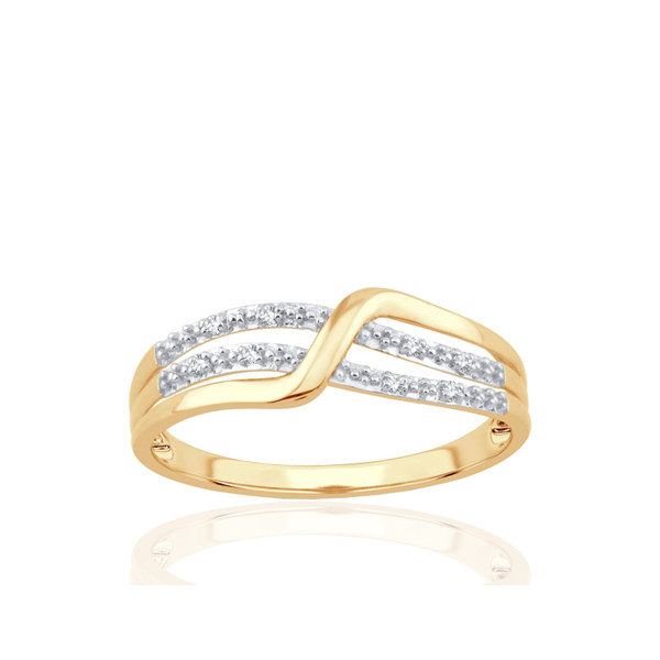 Bague or jaune 9 carats et diamants 0,020 carat Kalista