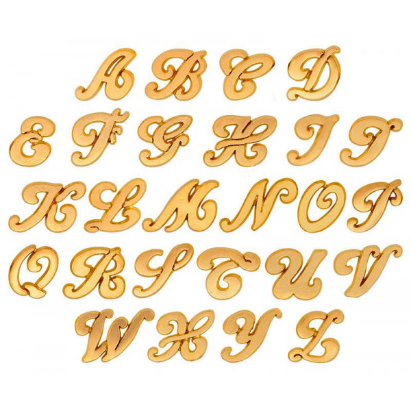 Lettres pour chevalière en or 18 carats personnalisable