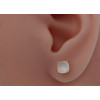 Boucles d'oreilles pierre de lune "coussin" 6 mm et or jaune 18 carats