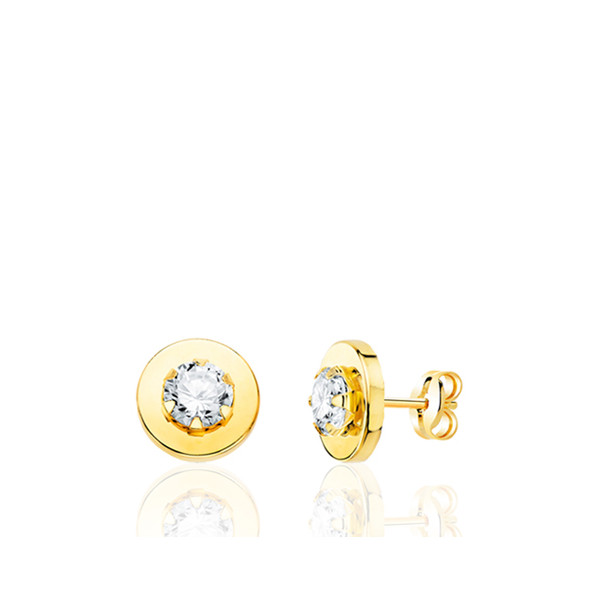 Boucles d'oreilles or jaune 18 carats et zirconiums