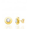 Boucles d'oreilles or jaune 18 carats et zirconiums