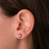 Boucles d'oreilles améthyste 7 x 5 mm et or jaune 18 carats