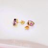Boucles d'oreilles améthyste 7 x 5 mm et or jaune 18 carats