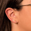 Demi-créoles or 18 carats perlée et améthyste