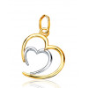 Pendentif deux ors 18 carats "double cœurs"