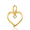 Pendentif or 18 carats et zirconium "cœur"