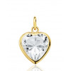 Pendentif or 18 carats et zirconium "cœur" 10 mm