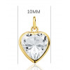 Pendentif or 18 carats et zirconium "cœur" 10 mm