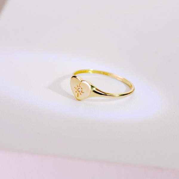 Chevalière or 18 carats et zirconium