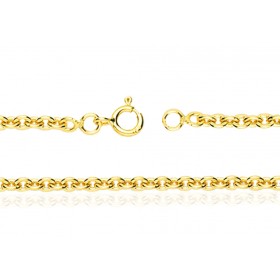 chaine or jaune 18 carats maille forçat pour femmes