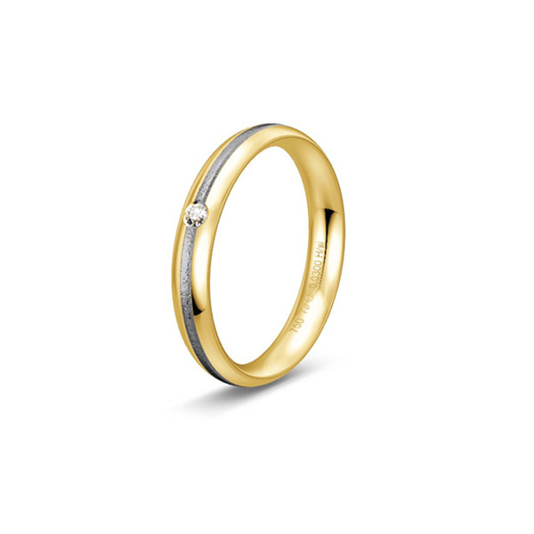 Alliance en tantale, or jaune 18 carats et diamant 0,030 carat