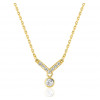 Collier or jaune 18 carats et diamant 0,14 carat