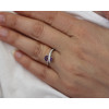 Bague or 18 carats, améthyste 8 x 6 et zirconiums