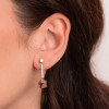 Boucles d'oreilles or 18 carats, kunzite et zirconiums