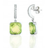 Boucles d'oreilles or 18 carats, péridot et zirconiums
