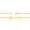 Gourmette identité en or jaune 18 carats maille diamantée personnalisable avec une gravure