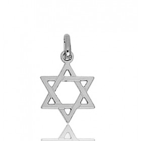 Pendentif "étoile de David" en or blanc 18 carats