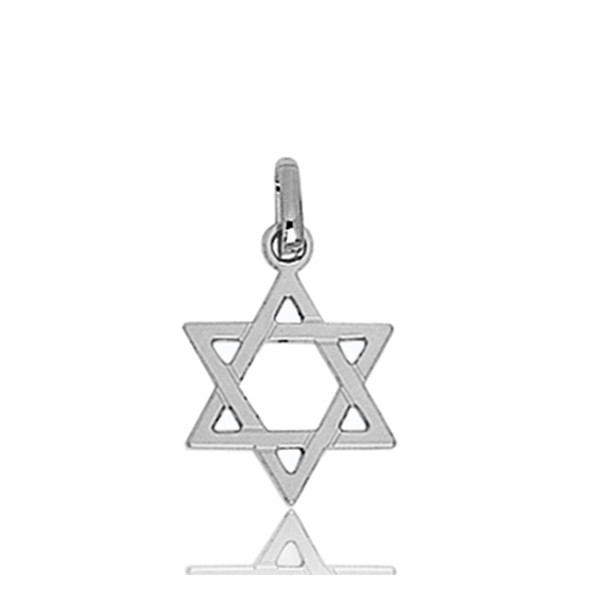 Pendentif "étoile de David" en or blanc 18 carats