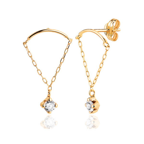Boucles d'oreilles or 18 carats et zirconiums