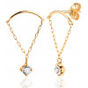 Boucles d'oreilles or 18 carats et zirconiums