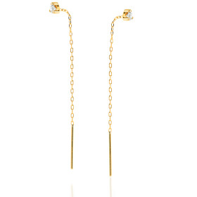 Pendants d'oreilles or 18 carats et zirconiums