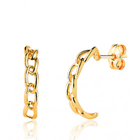 Demi-créoles or 18 carats "chainons"