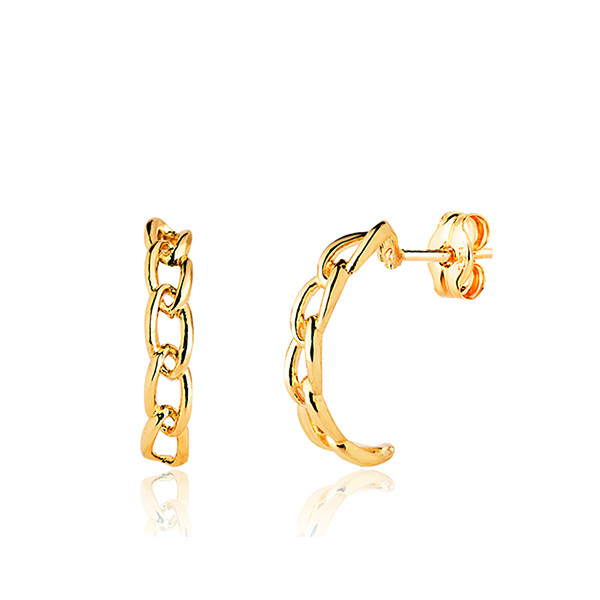 Demi-créoles or 18 carats "chainons"