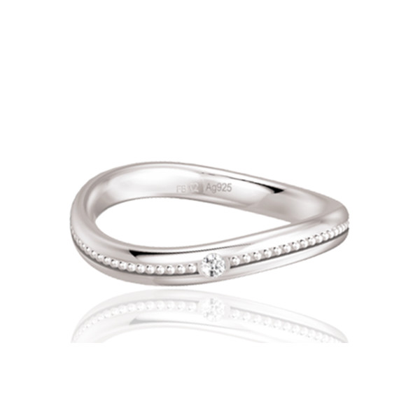 Alliance Breuning argent massif et diamant 0,03 carat "Enora"
